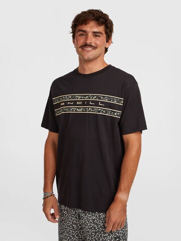 O'NEILL Majica 'Flower' | črna barva: sprednja stran