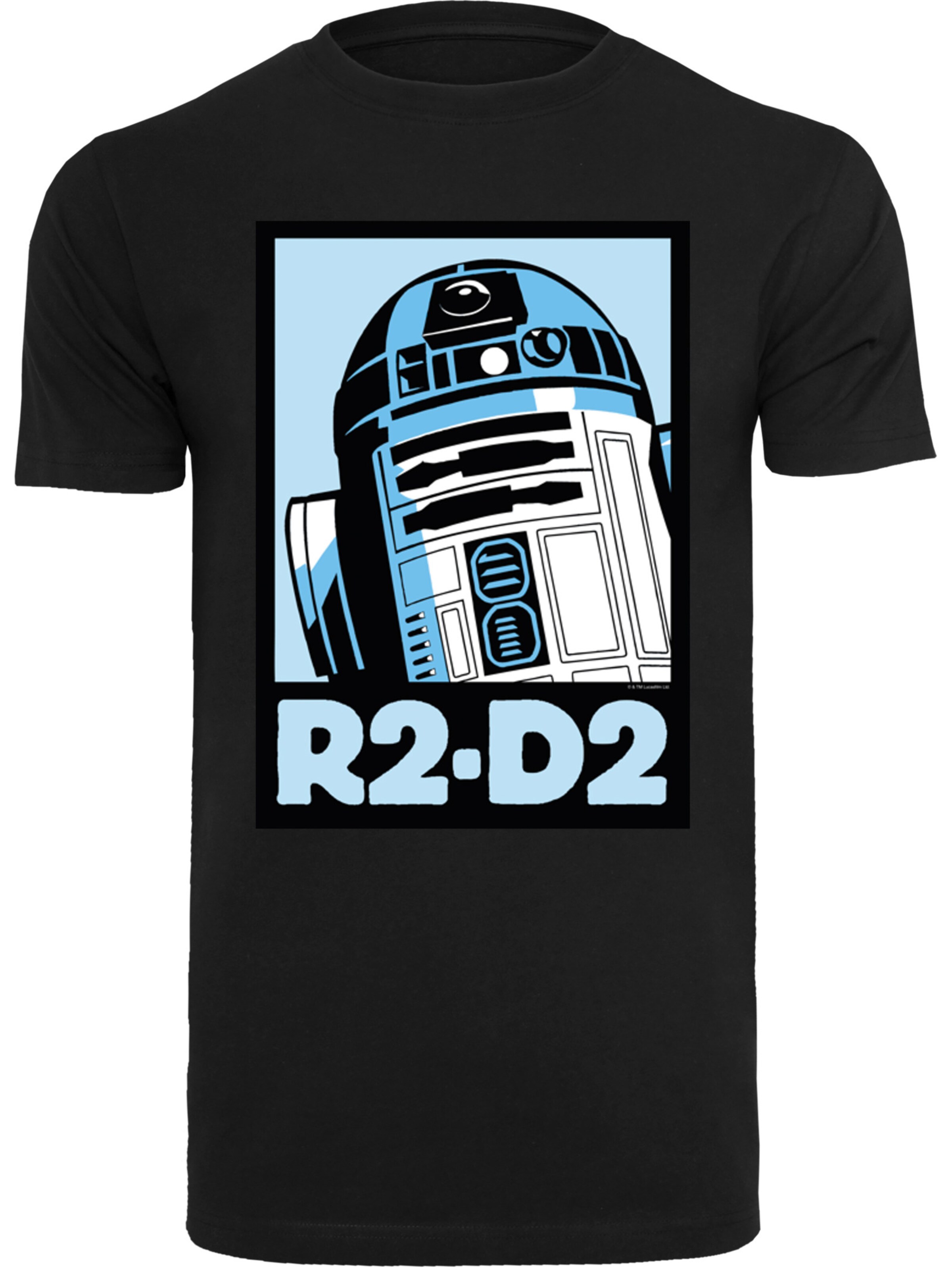 F4NT4STIC Shirt 'Star Wars R2-D2 Poster' in Black: front