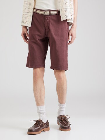 Lindbergh Regular Chino trousers 'Superflex' in Red: front