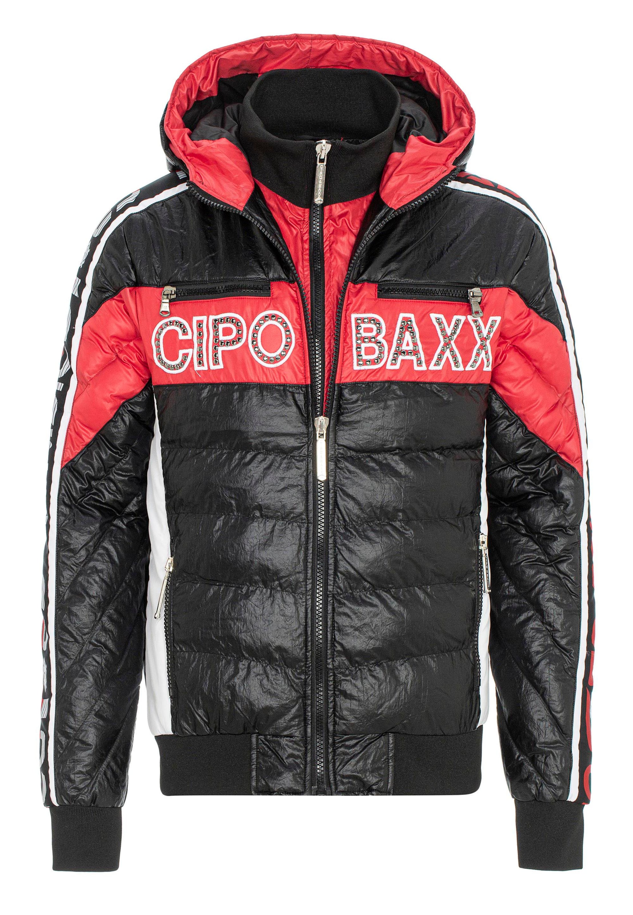 CIPO & BAXX Steppjacke in Schwarz: Vorderseite