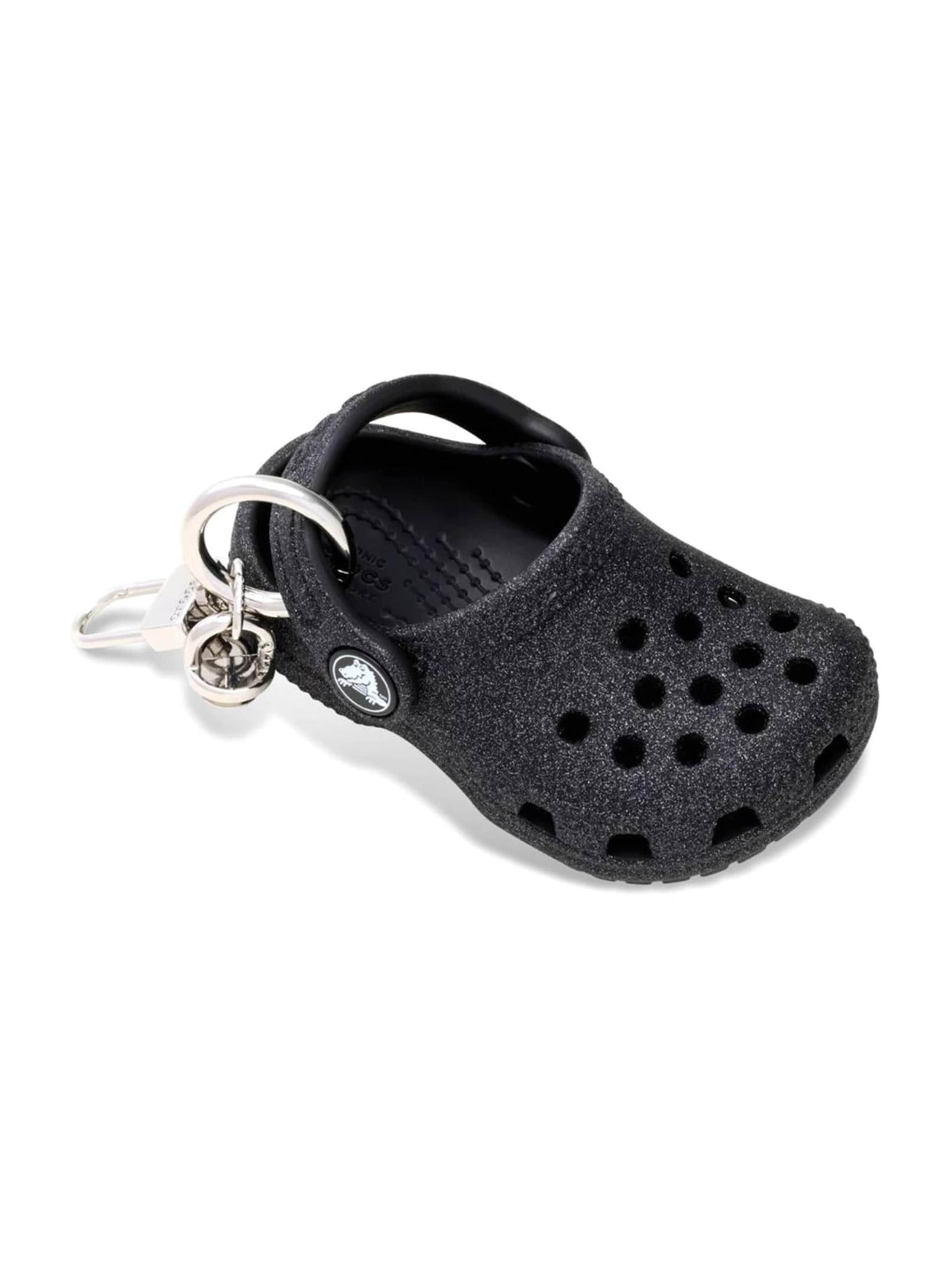 Portachiavi 'Classic Glitter Clog Bag Charm' di Crocs in nero: frontale