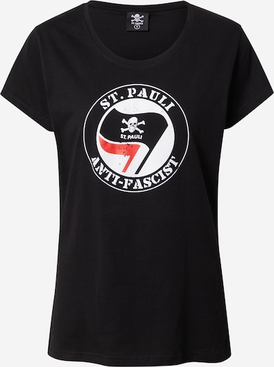 FC St. Pauli T-Shirt 'Anti Fascist' in rot / schwarz / weiß, Produktansicht