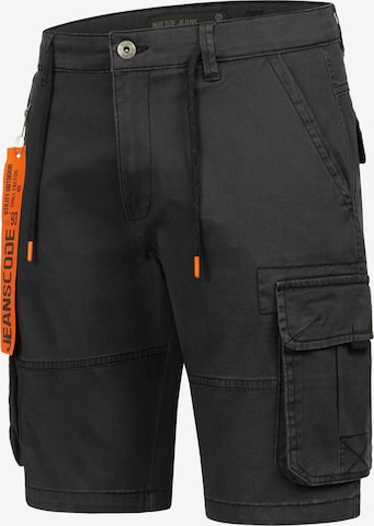 INDICODE Regular Cargo Pants in Black: front