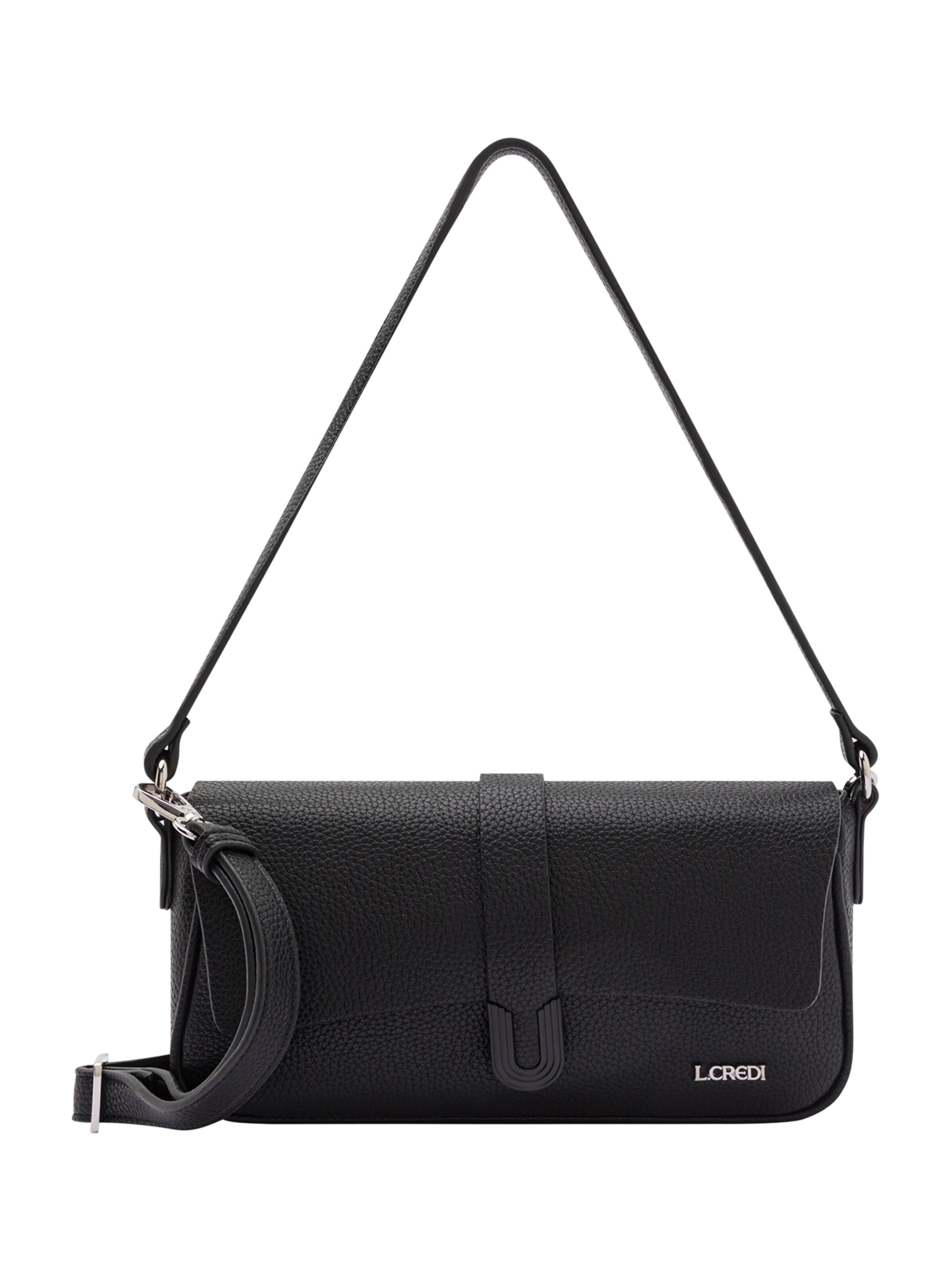 Borsa a spalla 'Osia' di L.CREDI in nero: frontale