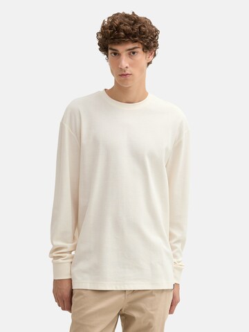 T-Shirt TOM TAILOR DENIM en blanc : devant
