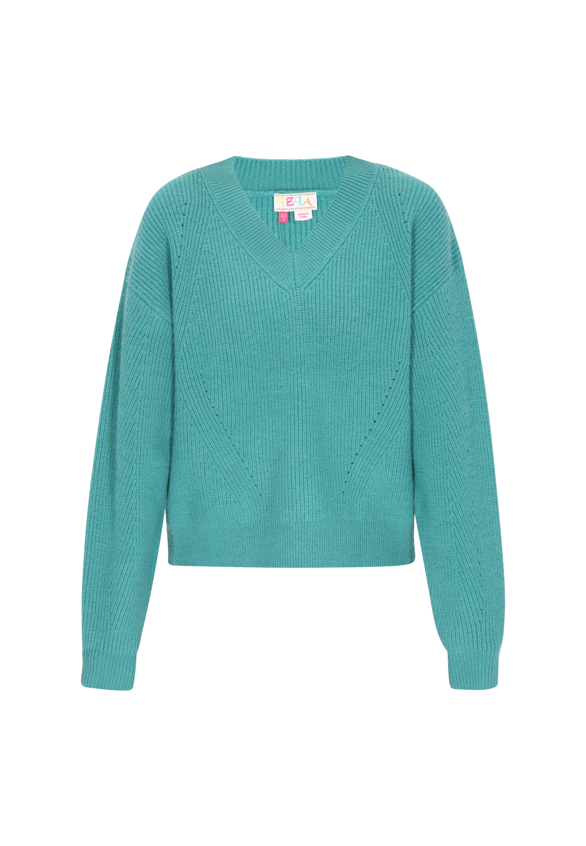 Pulover 'Boho' de la IZIA pe verde: față