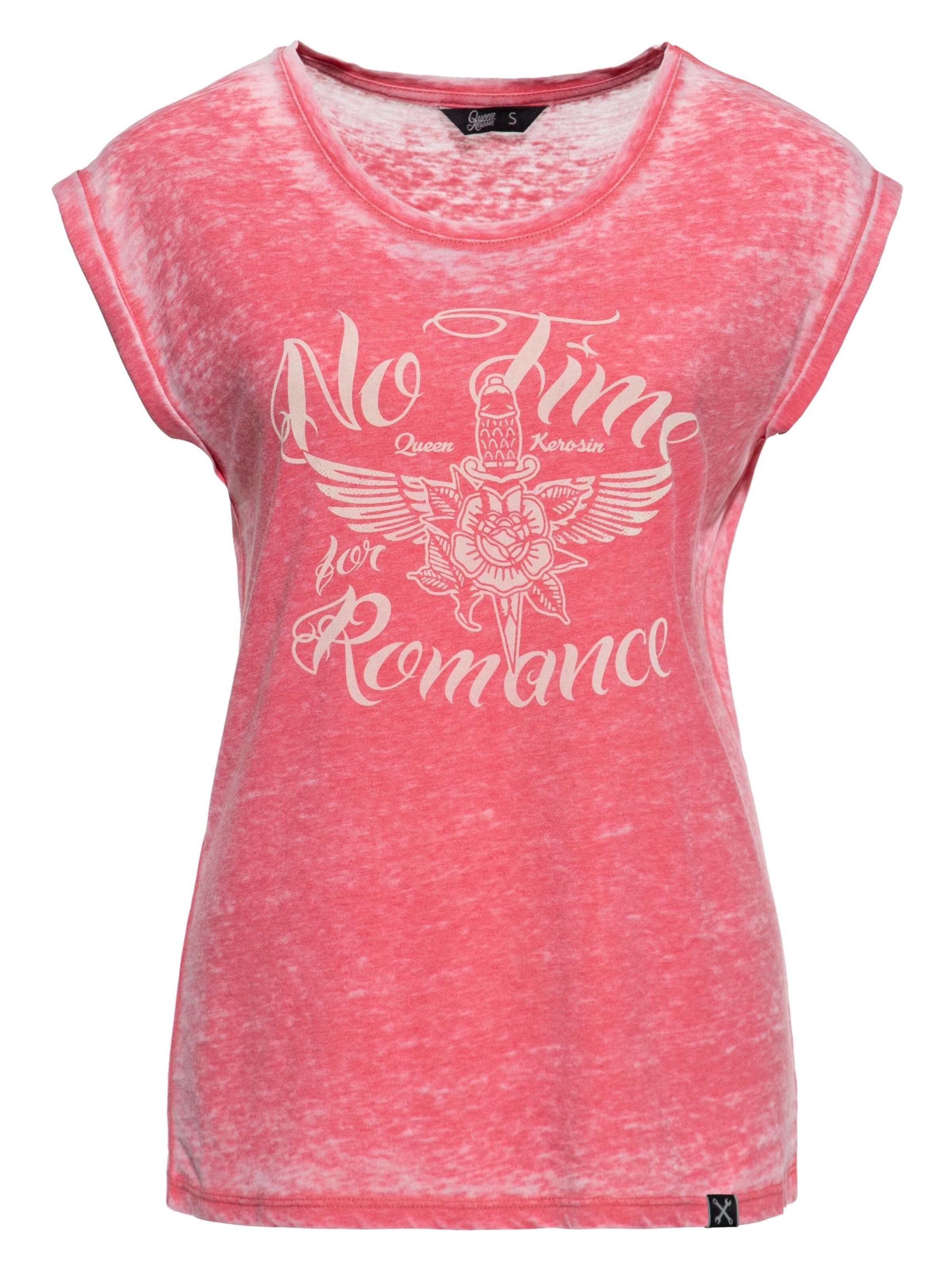 Queen Kerosin Shirt 'No Time For Romance'‌‌‌‌‌ in rot, Produktansicht