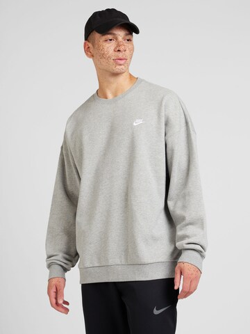 Sweat-shirt 'CLUB FT' Nike Sportswear en gris : devant