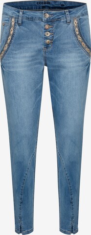 Cream Slim fit Jeans 'Holly' in Blue: front