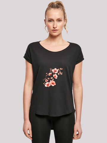 T-shirt 'Rosa Blumenzweig 3D' F4NT4STIC en noir : devant