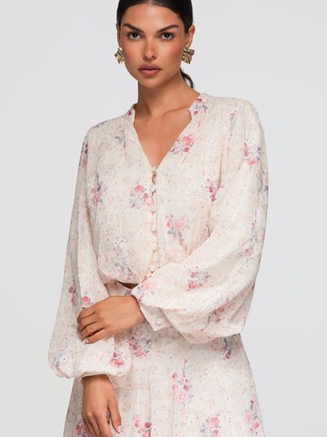 Ombre - Blusa en beige: frente
