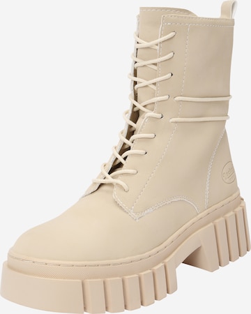 Dockers by Gerli Lace-Up Ankle Boots in Beige: front