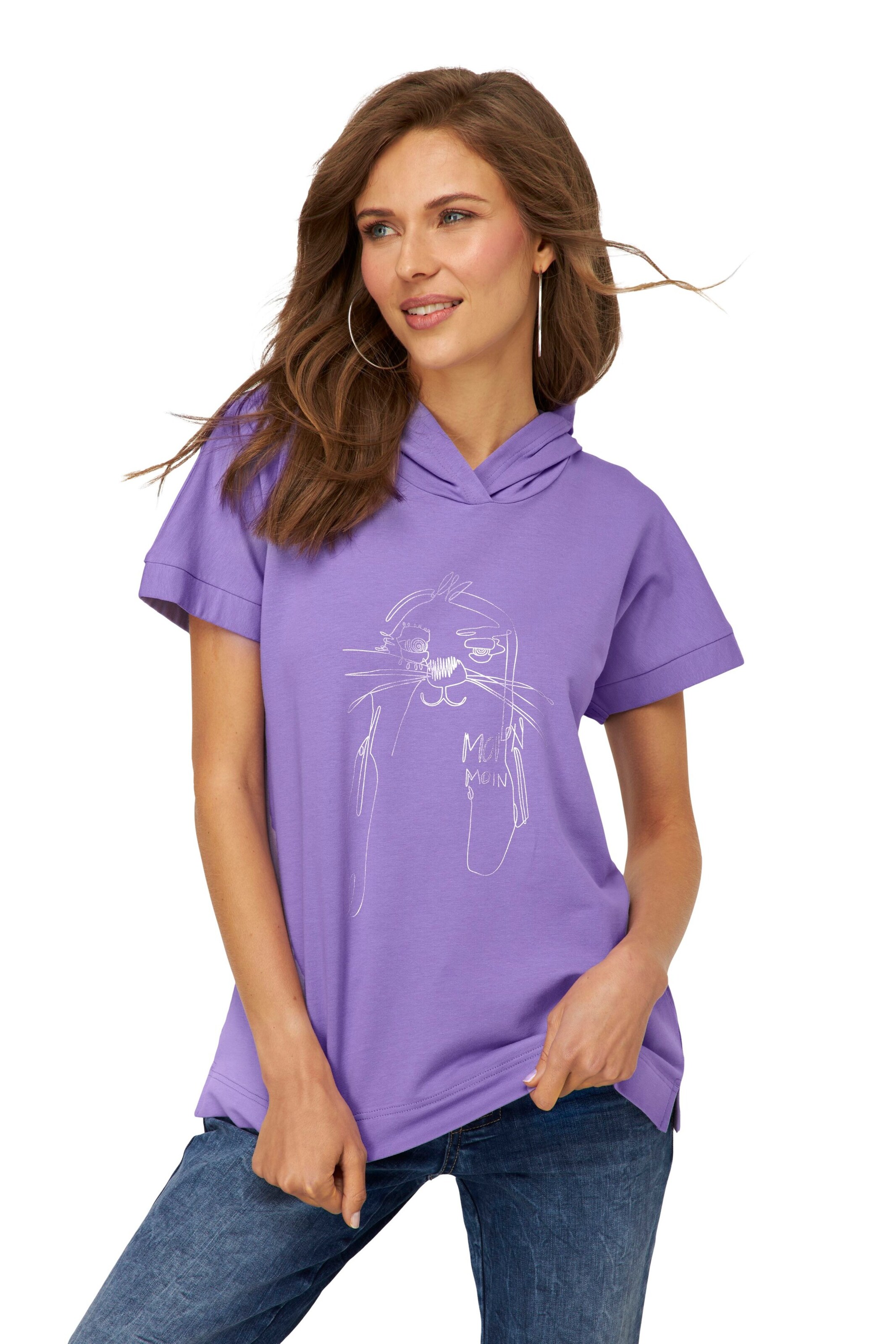 LAURASØN Sweatshirt in Purple: front