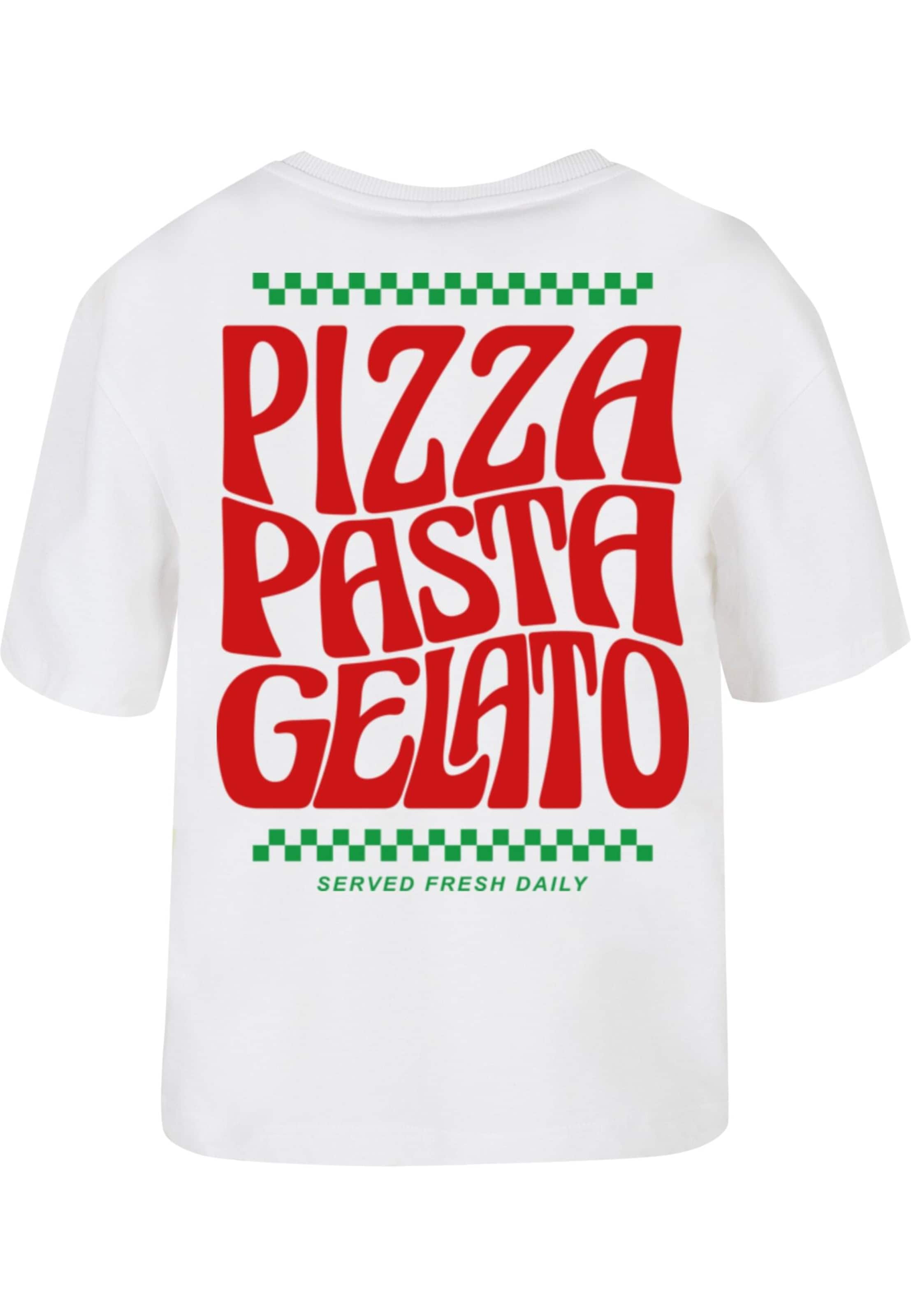 T-shirt 'Italian Flavor' Miss Tee en blanc