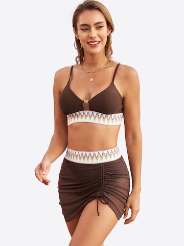 Magicshe Push-up Bikini 'Push Up Bikini Set mit hoher Taille' in Brown