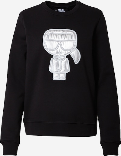Bluză de molton Karl Lagerfeld pe negru / alb, Vizualizare produs
