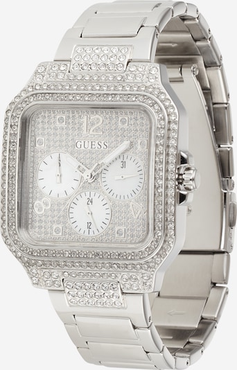Analoginis (įprasto dizaino) laikrodis iš GUESS, spalva – sidabrinė / balta, Prekių apžvalga
