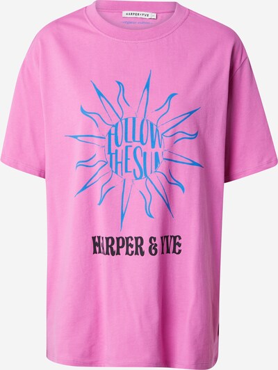 Harper & Yve Μπλουζάκι σε μπλε / σκούρο ροζ / μαύρο, Άποψη προϊόντος