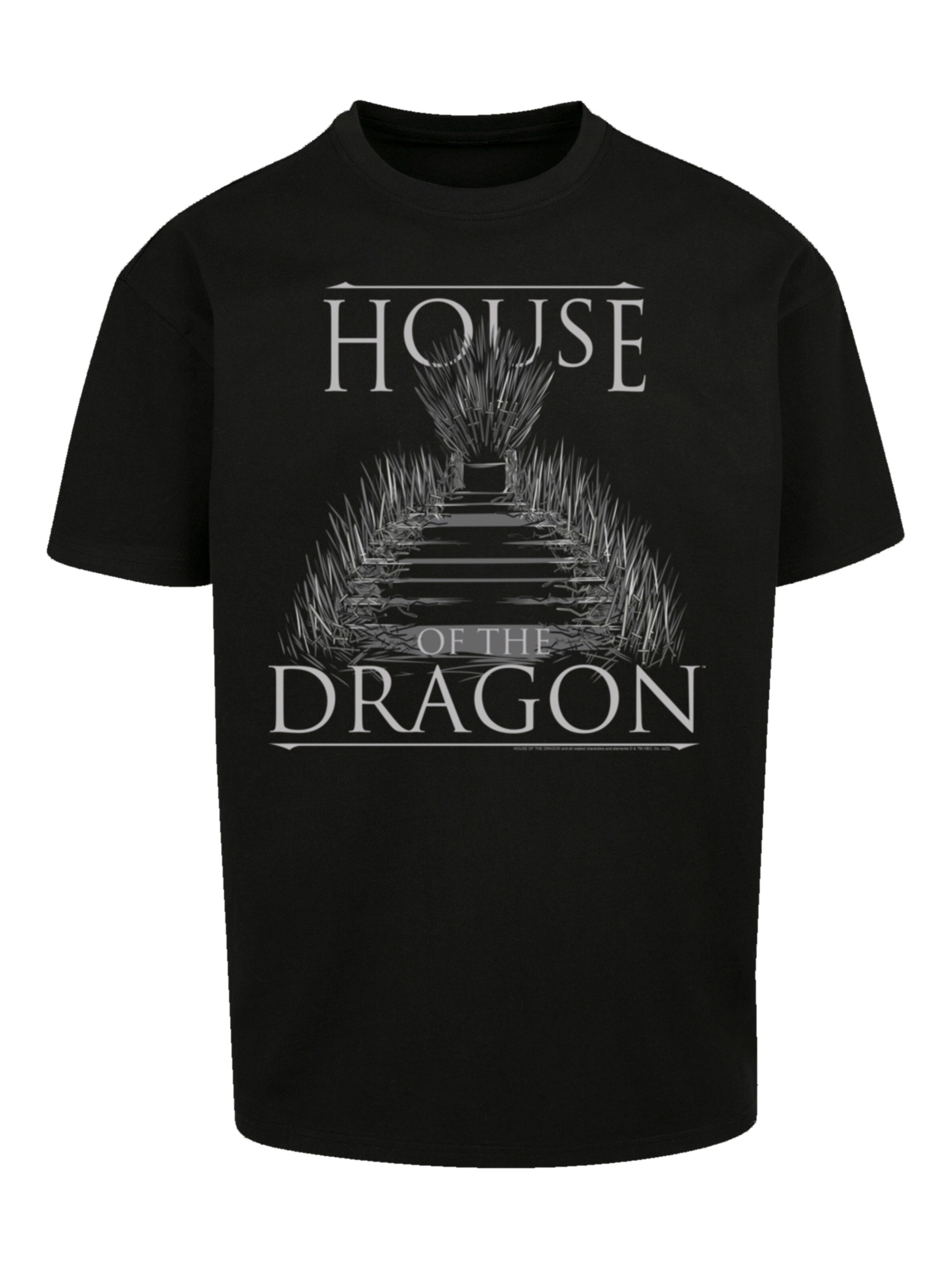 T-Shirt 'House Of The Dragon Throne' F4NT4STIC en noir : devant