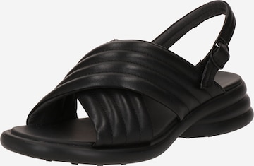 CAMPER - Sandalias con hebilla 'Spiro' en negro: frente