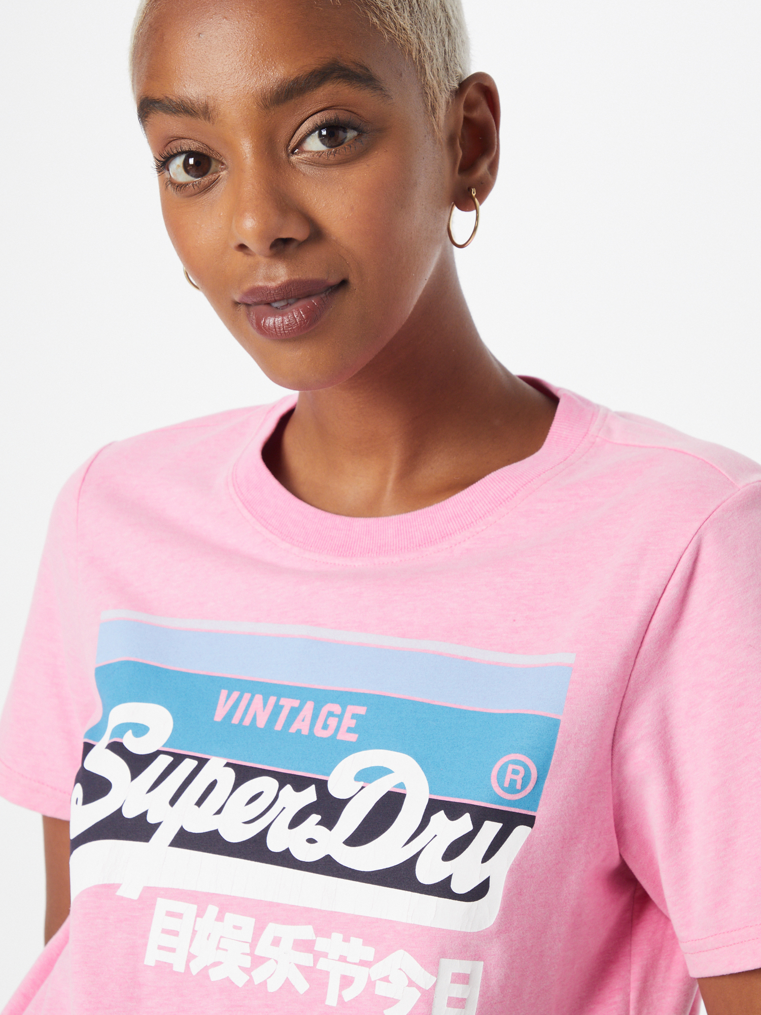 Superdry T-Shirt Cali in Pinkmeliert 