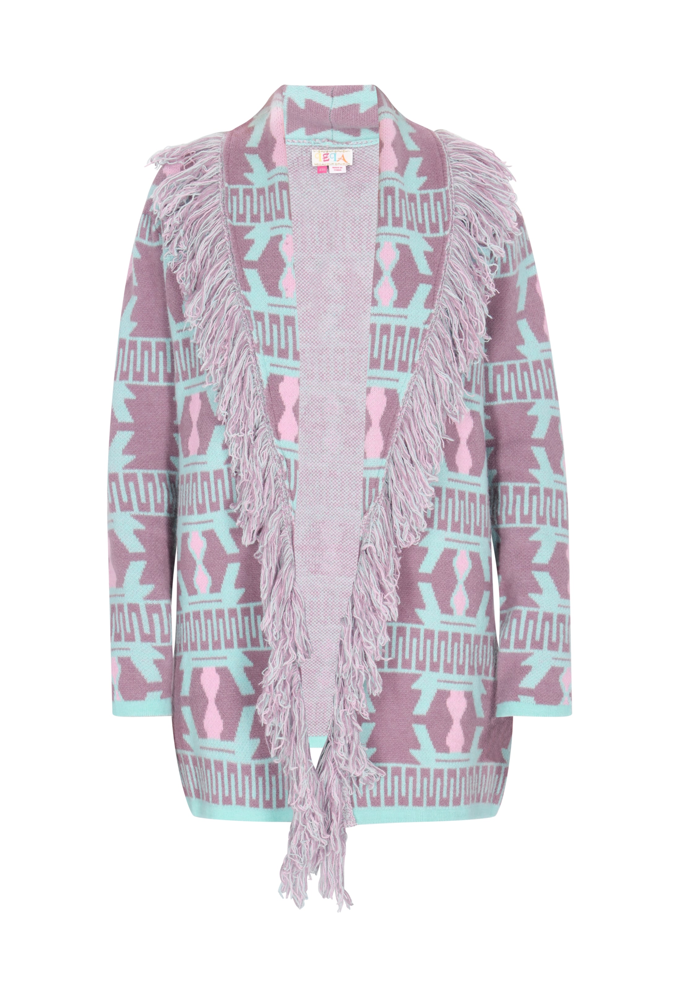 IZIA Gebreid vest in Groen: voorkant