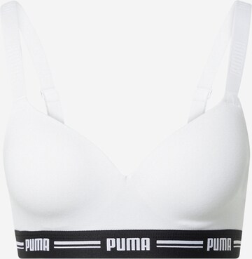 PUMA Bustier Sport bh in Wit: voorkant