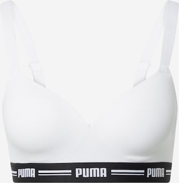 PUMA Sports Bra in White: front