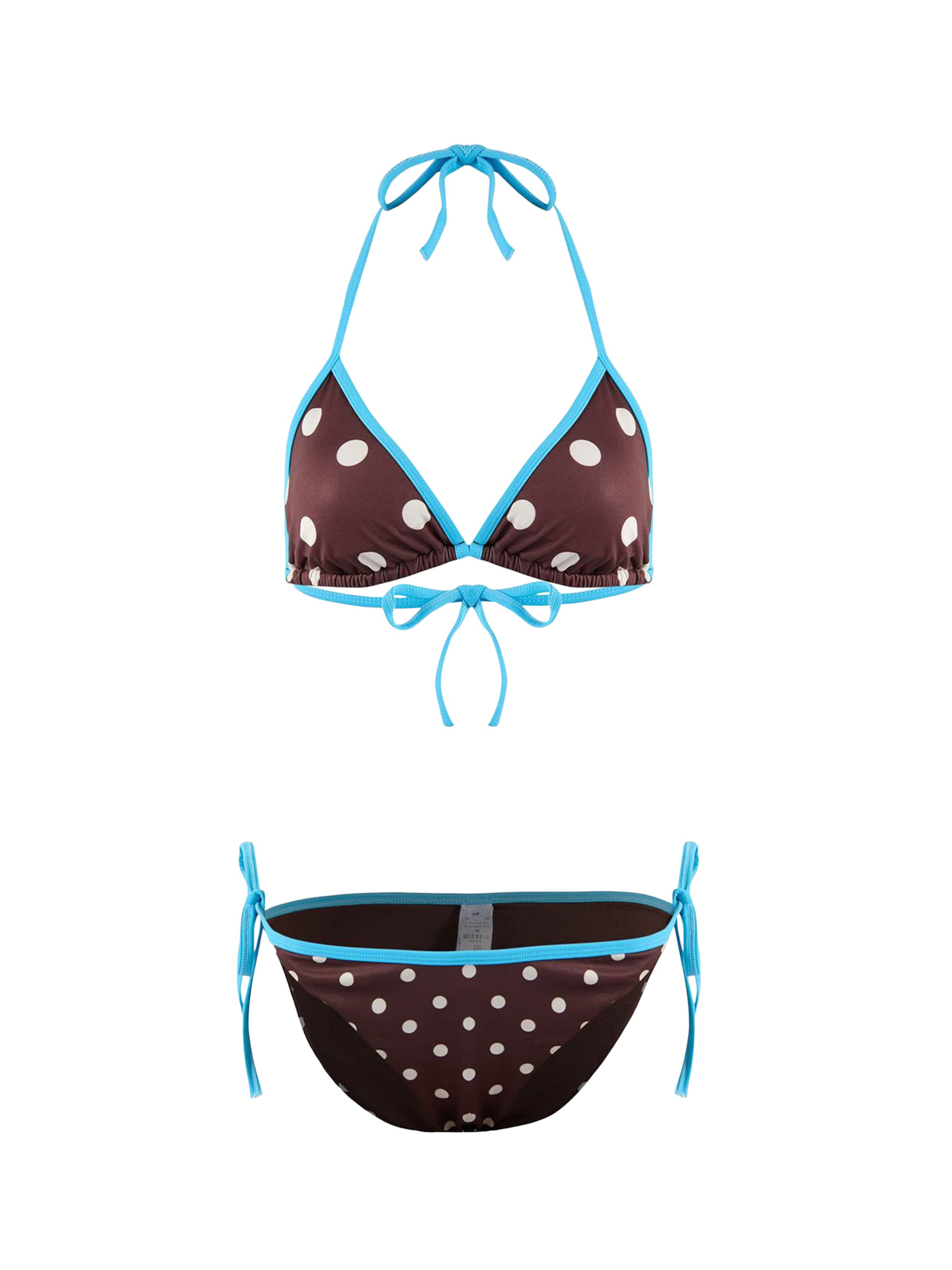 Trendyol Triangle Bikini in Brown: front