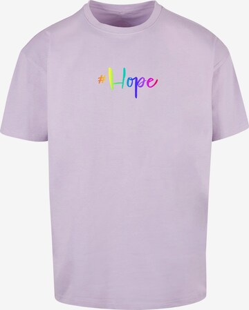 Merchcode T-Shirt 'Hope Rainbow' in Lila: predná strana