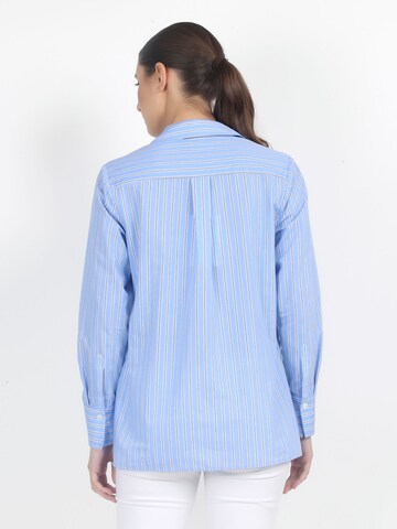 VICCI Germany Hemdbluse mit verdeckter Knopfleiste in Blau