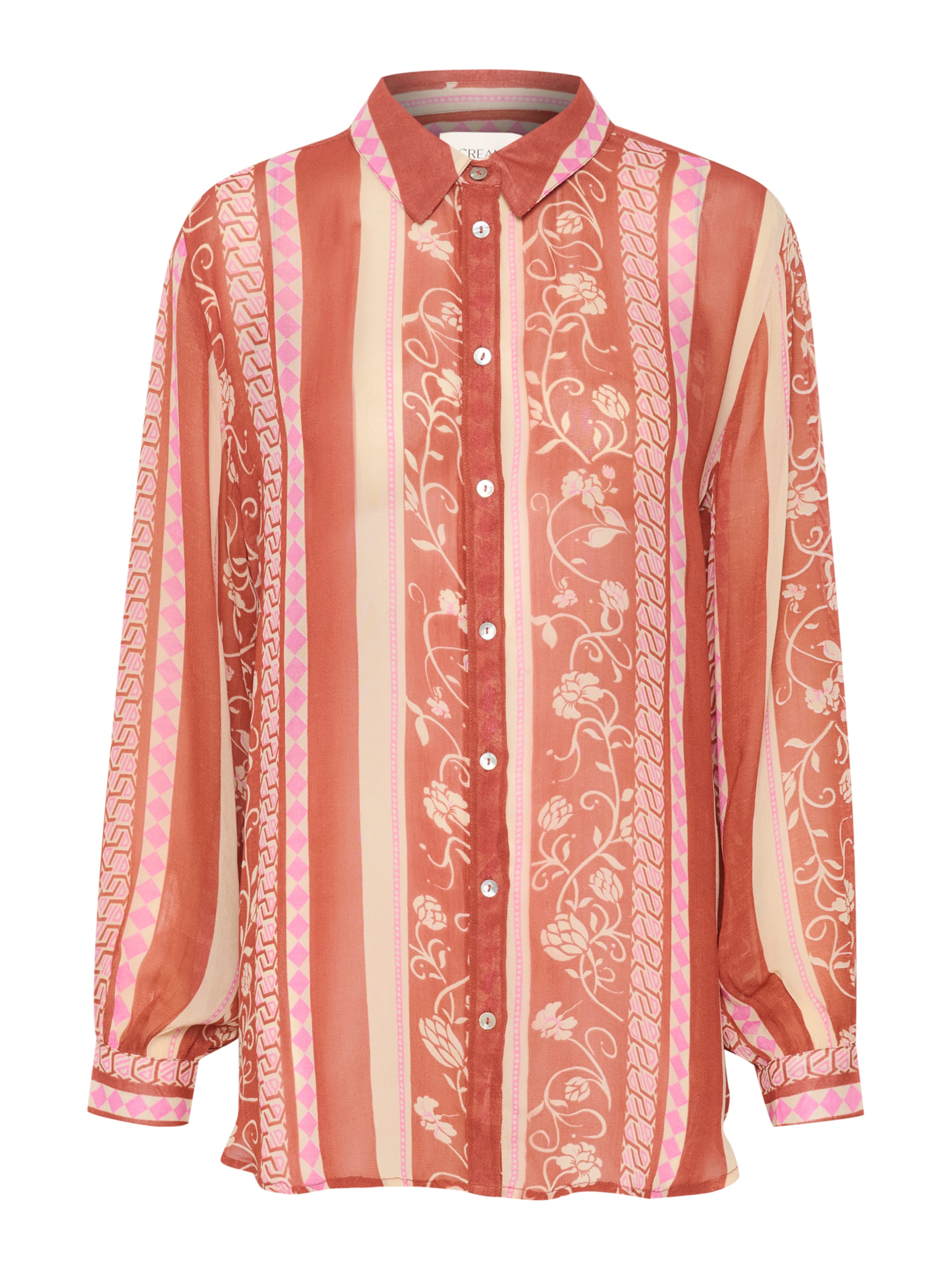 Cream Μπλούζα 'Linea' σε καφέ: μπροστά