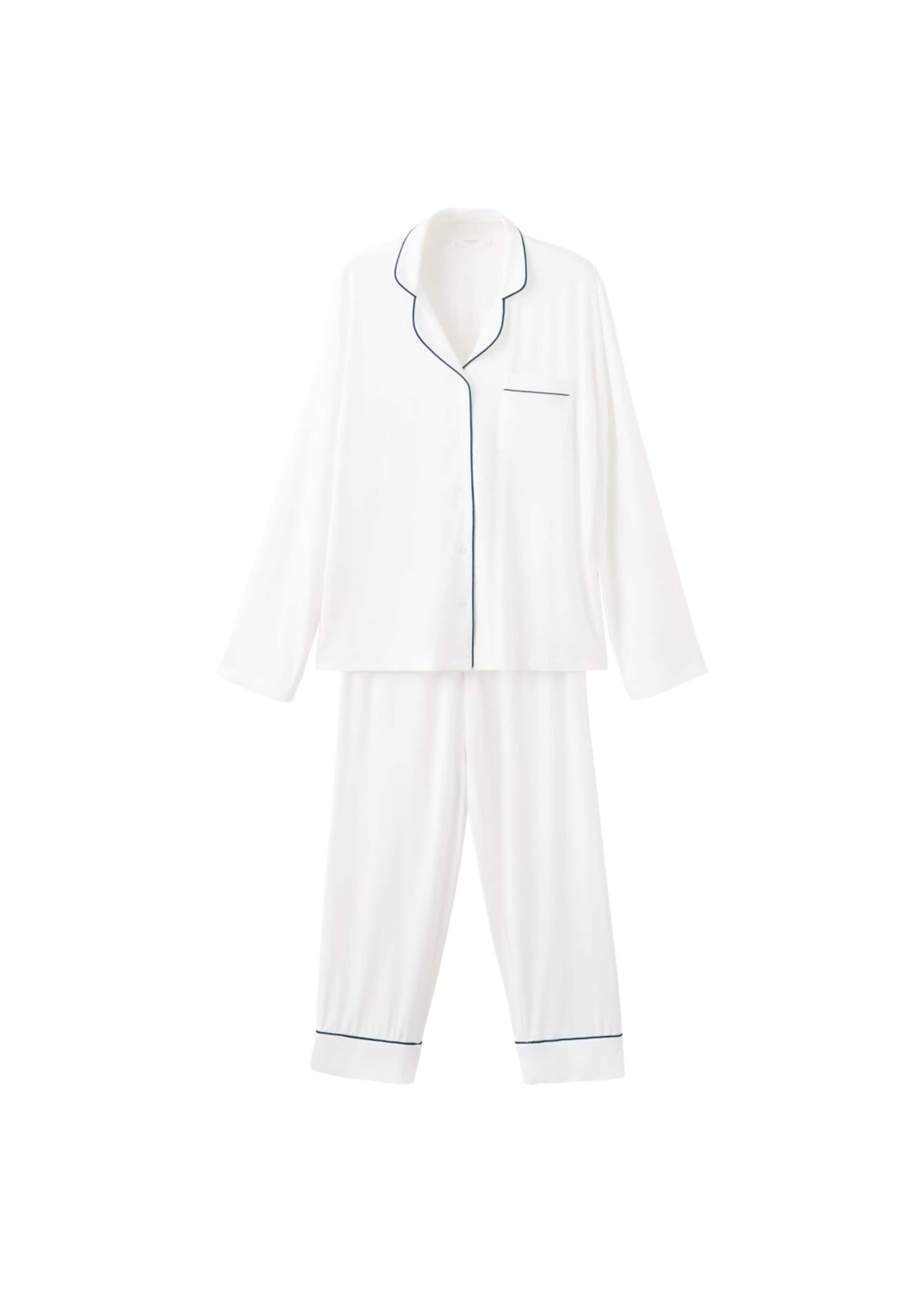 MANGO Pyjama 'Liz' in Weiß: Vorderseite