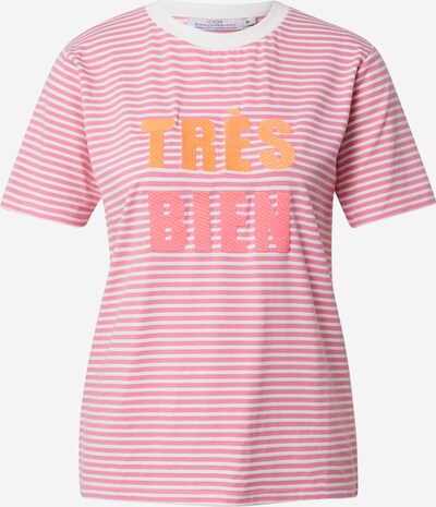Zwillingsherz Shirt 'Très Bien' in Orange / Pink / Pink / White, Item view