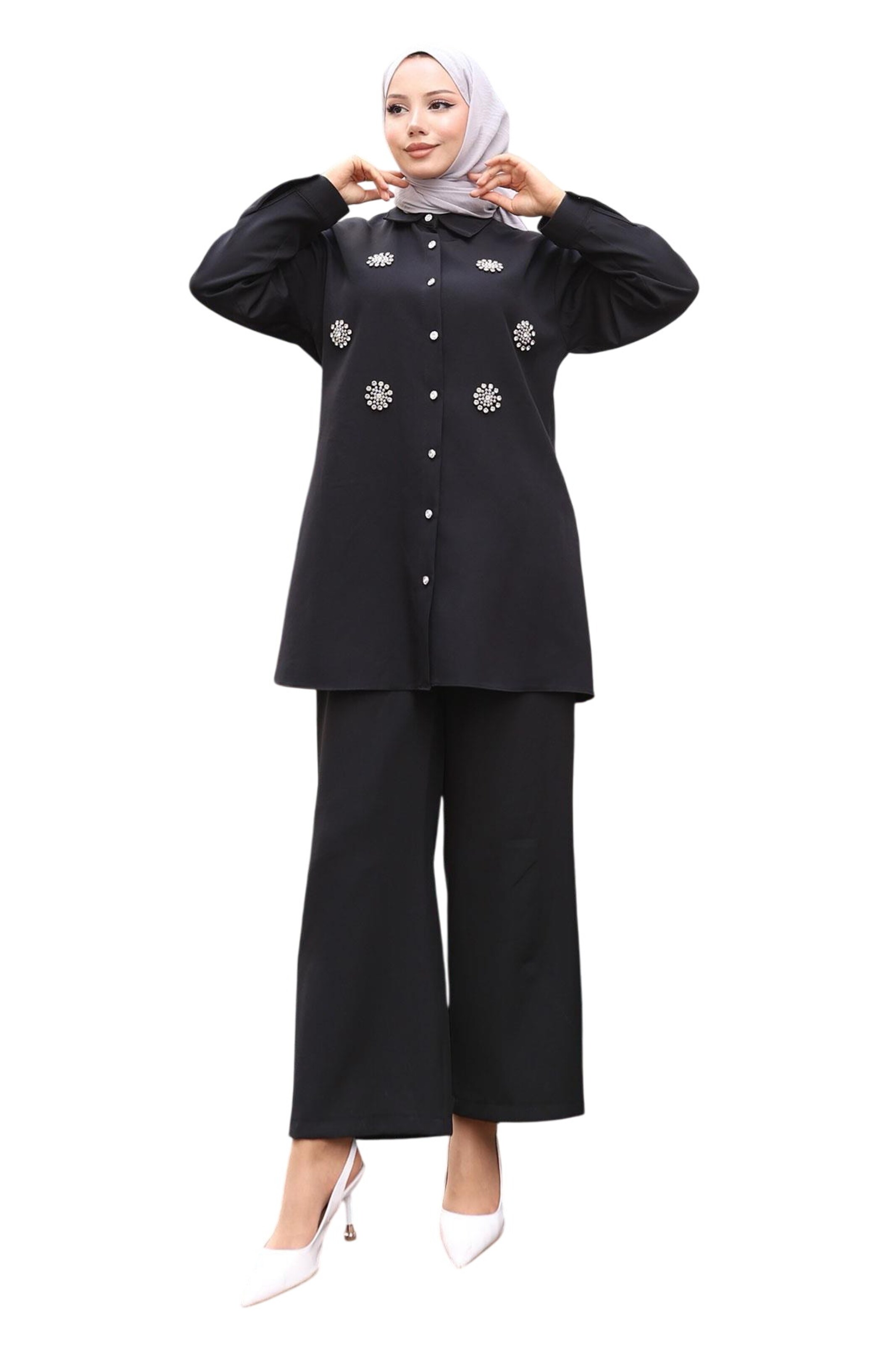 MODAMIHRAM Broekpak in Zwart: voorkant