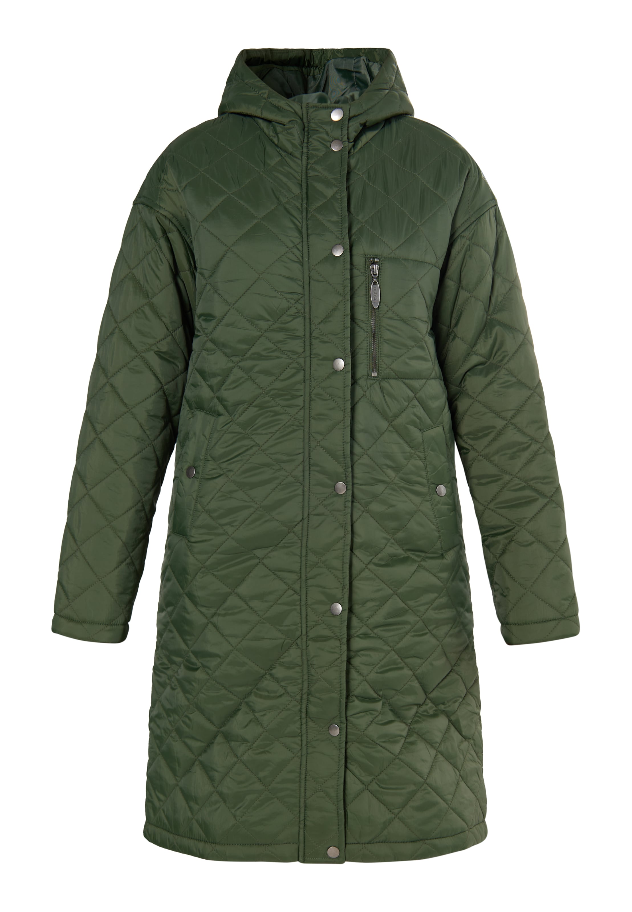 zaļš Usha Starpsezonu mētelis: no priekšpuses