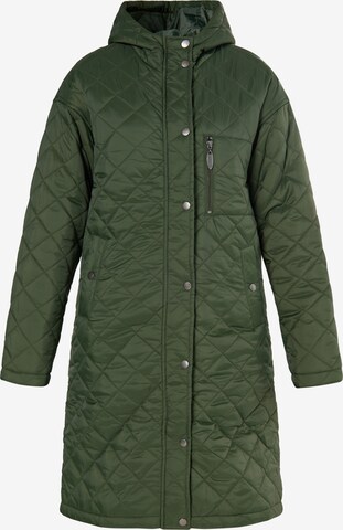 Usha Between-Seasons Coat in Green: front