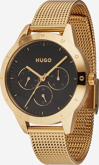 HUGO Uhr in gold / schwarz, Produktansicht