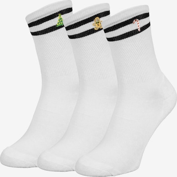 Chaussettes 'Christmas Sporty' Urban Classics en blanc : devant