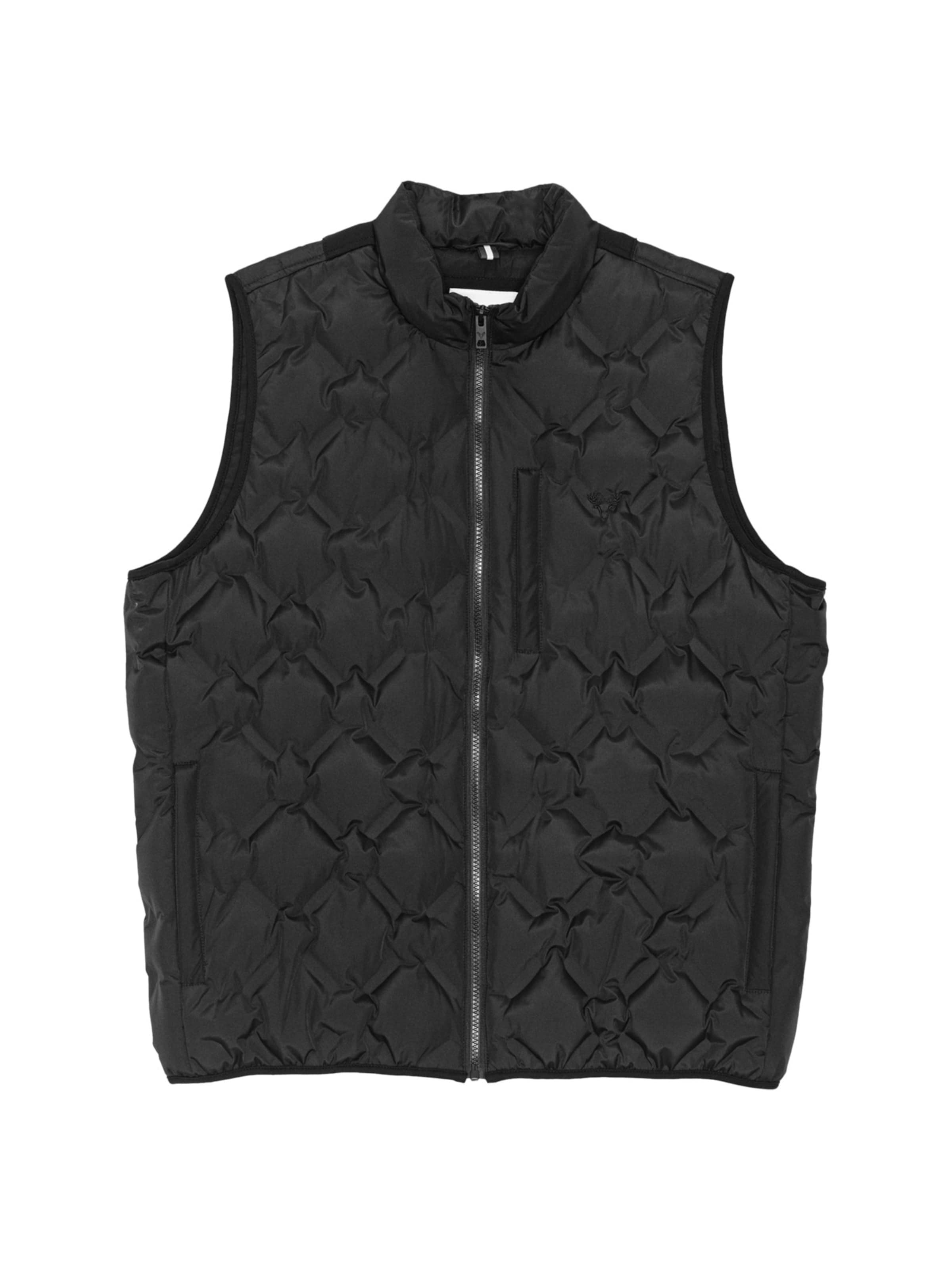 Fat Moose Steppweste 'Wind' in Schwarz: Vorderseite