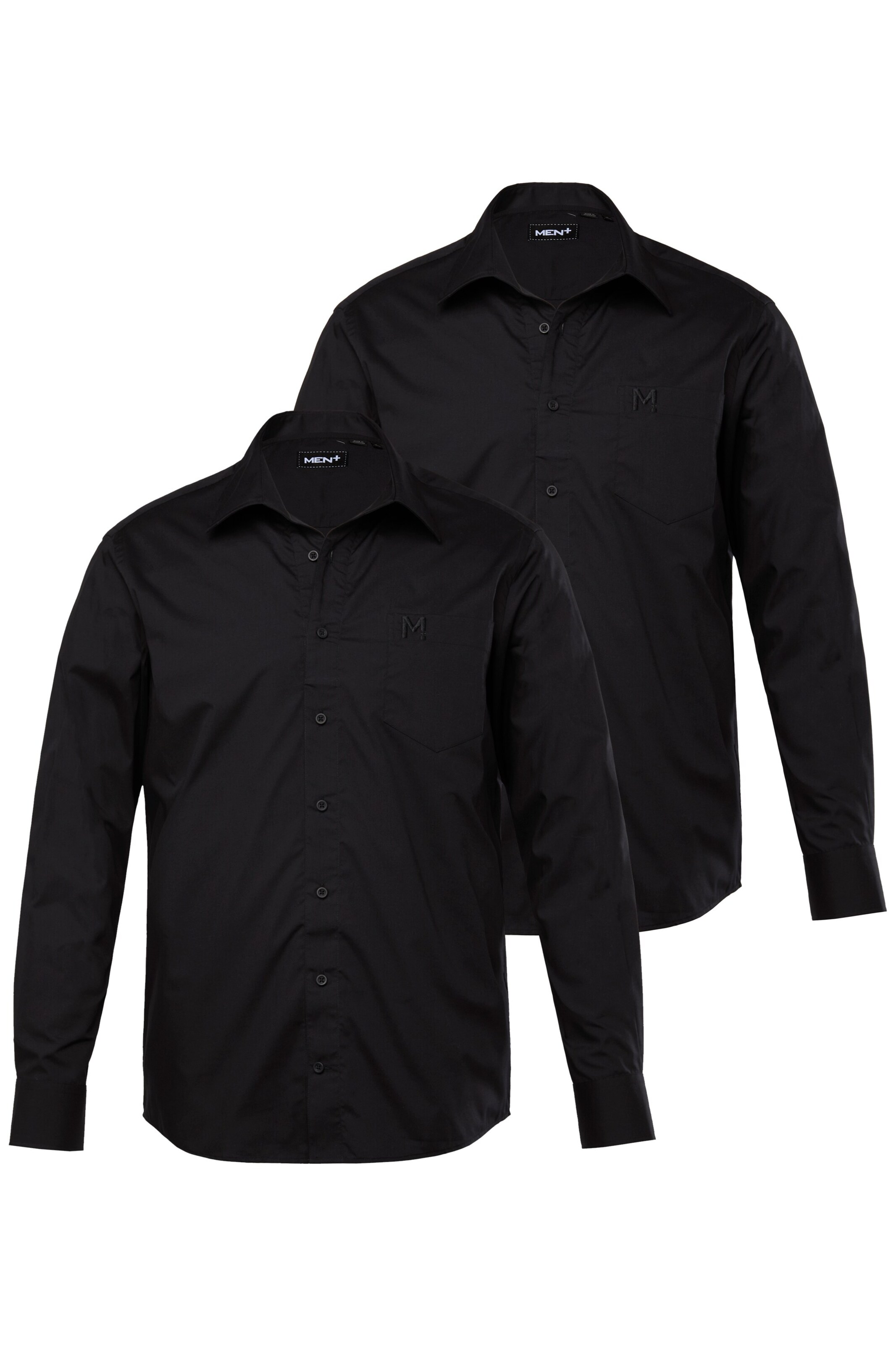 Men Plus Comfort fit Business shirt in Black: front