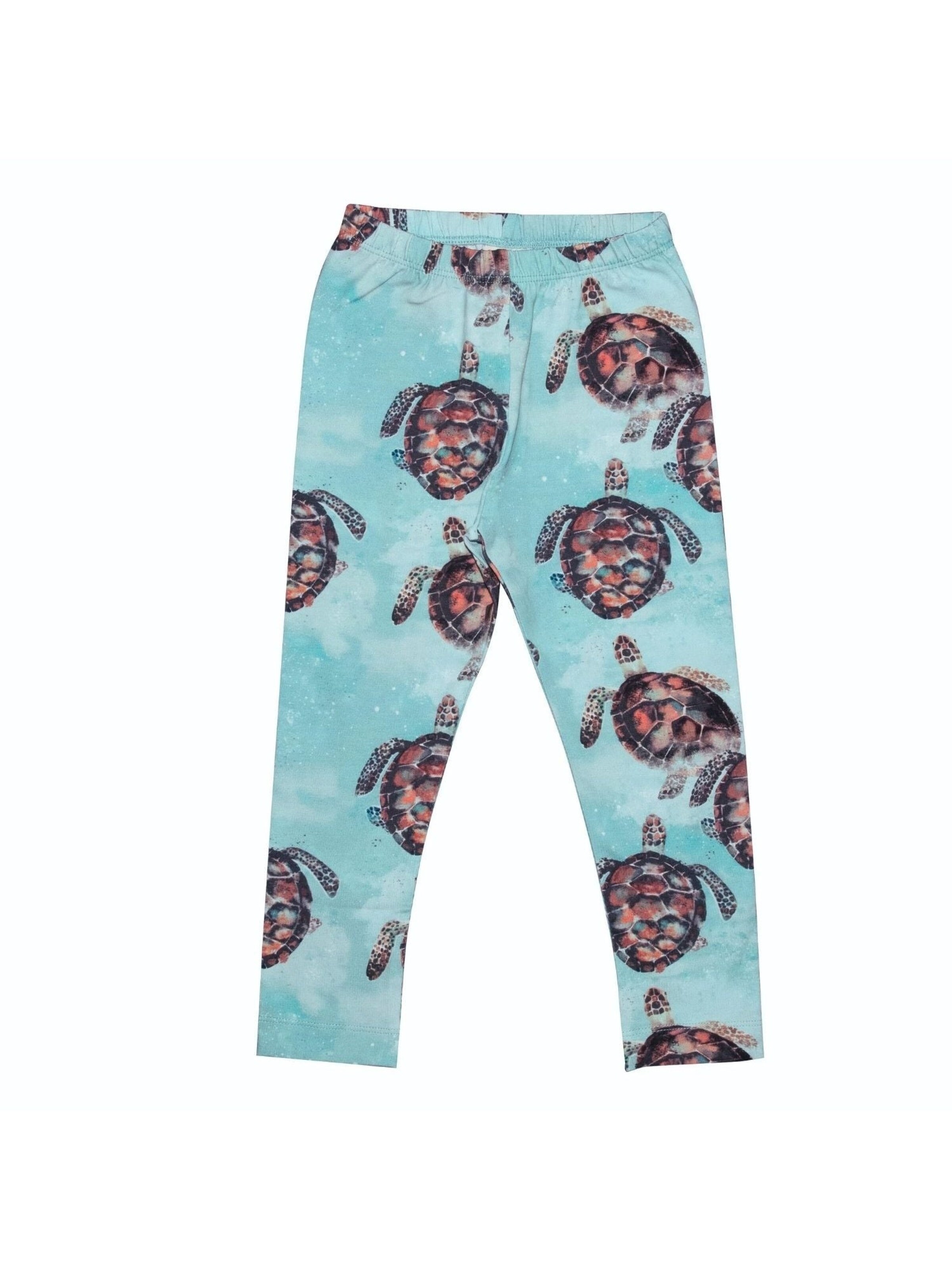 Walkiddy Skinny Leggings 'Sea Turtles' in Blue: front
