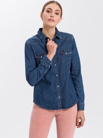 Cross Jeans Blouse in Blue: front