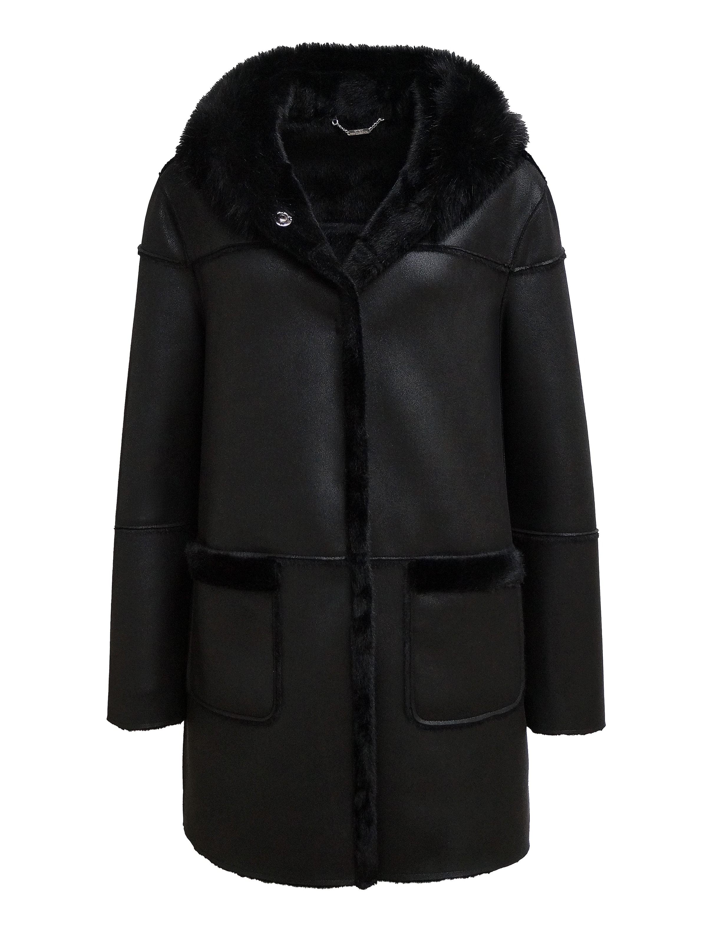 Funk since 1776 Winter Coat in Black: front