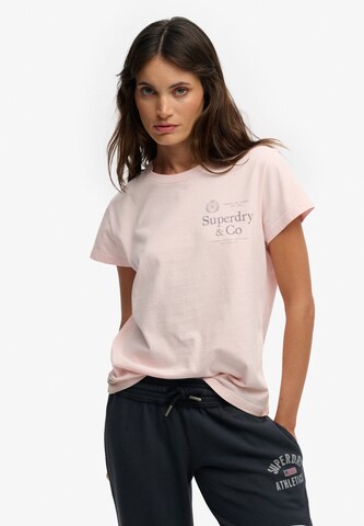Superdry & Co Shirt 'Classic' in Pink: front