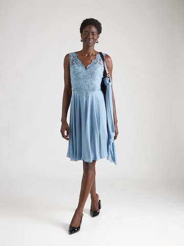 mascara Cocktail Dress in Blue: front