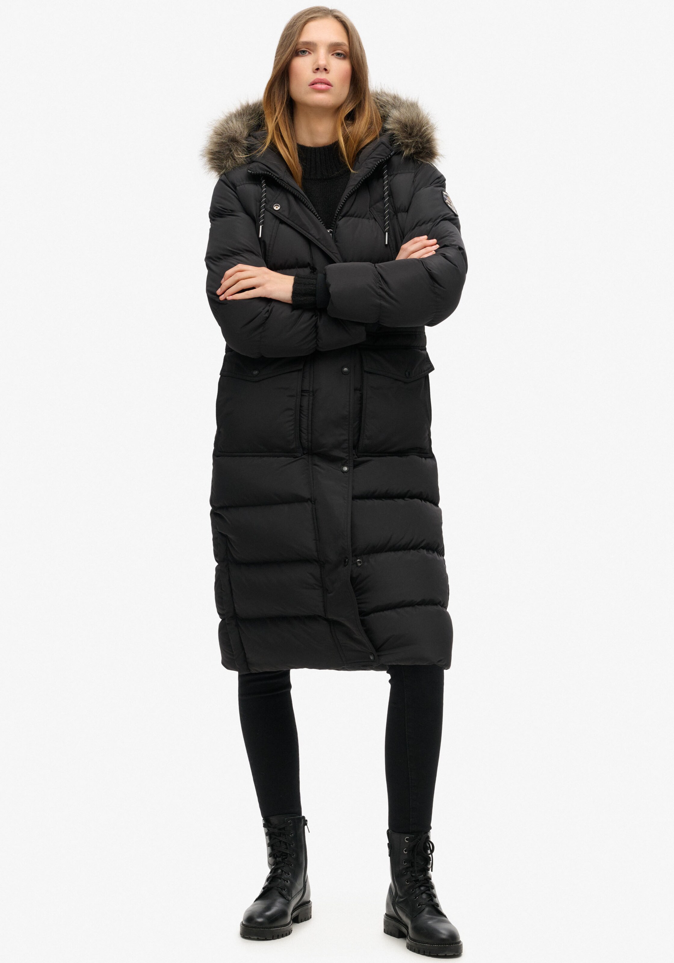 Superdry Winter Coat 'Everest' in Black