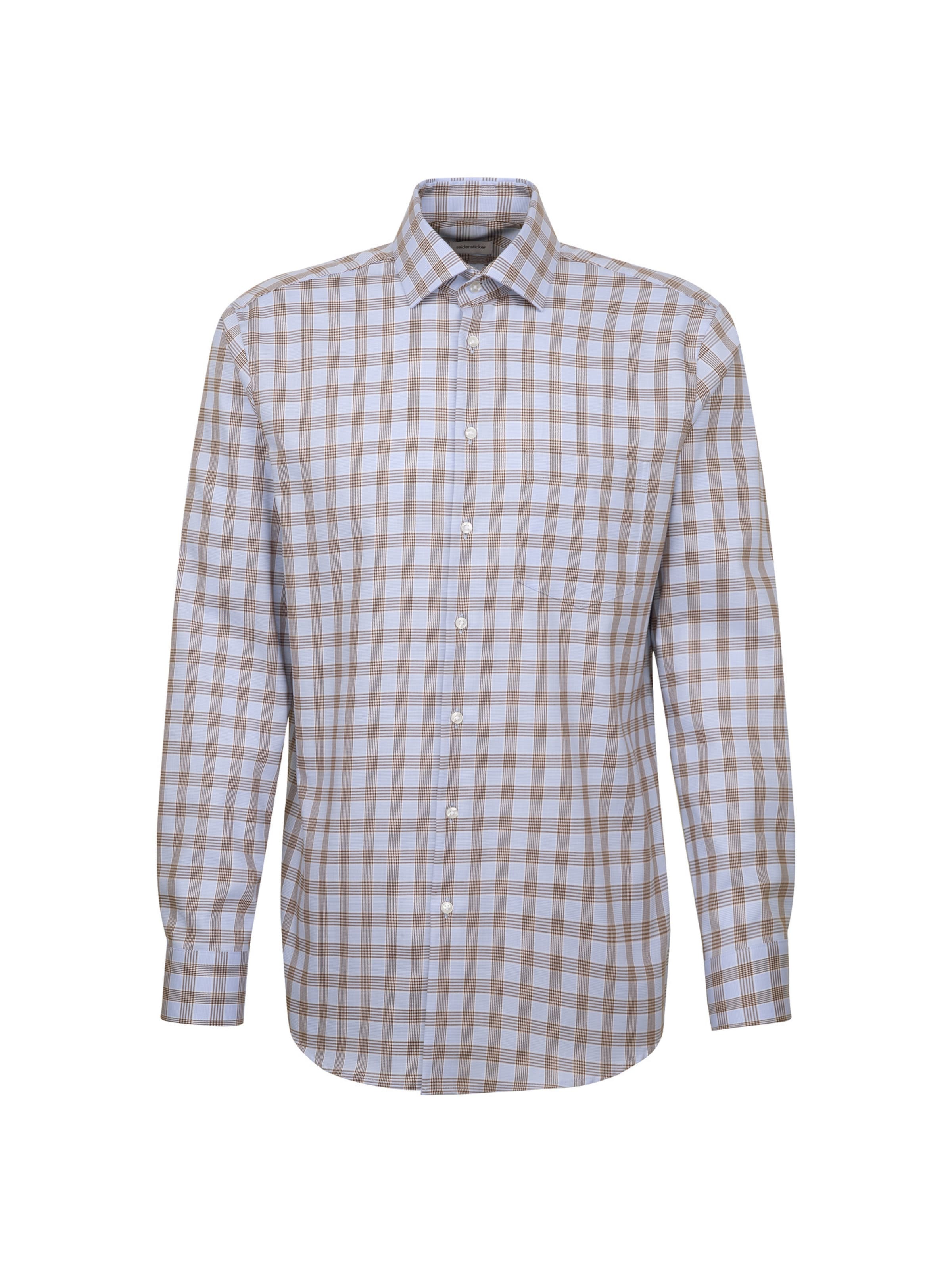 SEIDENSTICKER Regular fit Zakelijk overhemd 'Smart Essentials' in Bruin: voorkant