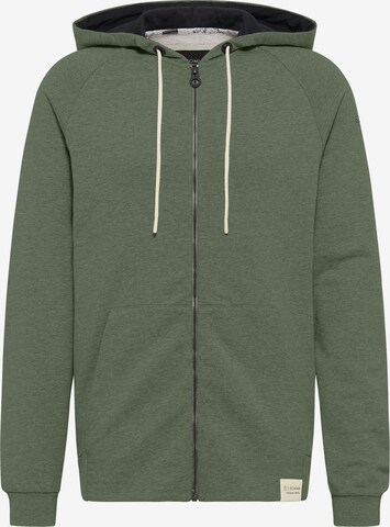 SOMWR Zip-Up Hoodie 'ZIP UP' in Green: front