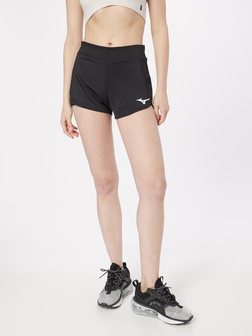MIZUNO Regular Workout Pants 'Flex' in Black: front